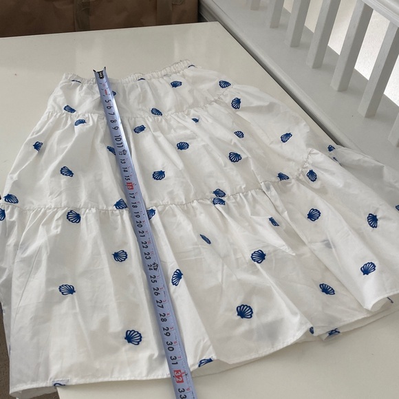 EN SAISON Alani Midi Skirt White Sea Shell Embroidered Tiered Midi Skirt Size M - Picture 6 of 10